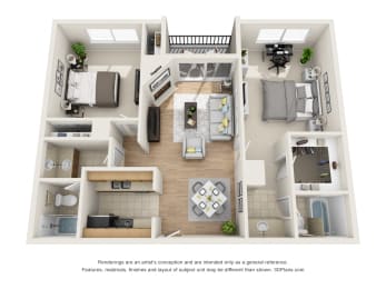 2 beds, 2 baths, 1,200 sqft, $2,995