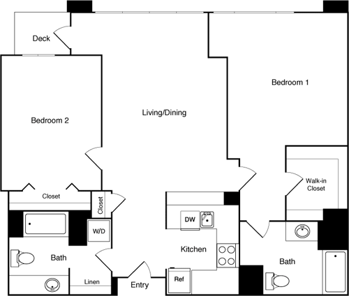 2 beds, 2 baths, 1,185 sqft, $3,024, Unit 411