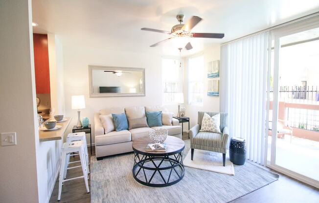 Trendy Living Room at Canyon Club Apartments, Oceanside, CA, 92058