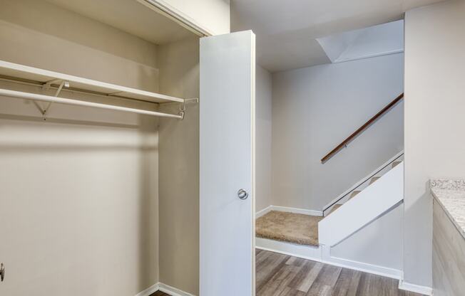 A closet within the Stratford Hills Garden Unit