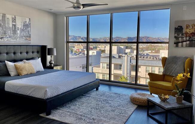Luxurious Bedroom at The Mansfield at Miracle Mile, Los Angeles, CA