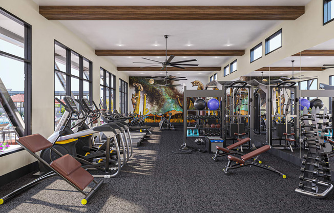 Fitness Center Matrix Equipment at Solstice Living Apartments in Tucson Arizona