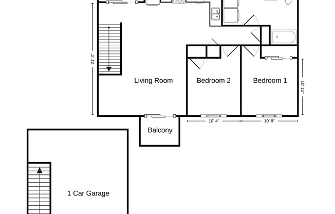 2 beds, 1 bath, 927 sqft, $1,460, Unit OS 4127-201