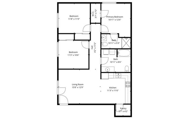 3 beds, 2 baths, 1,105 sqft, $1,525, Unit 731-101
