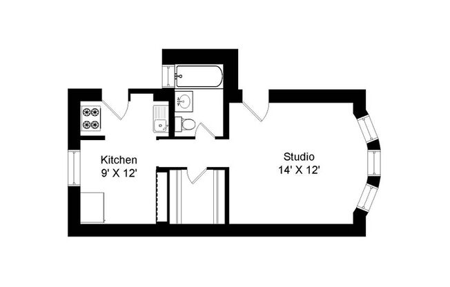 Studio, 1 bath, 460 sqft, $1,435, Unit 4606-1B