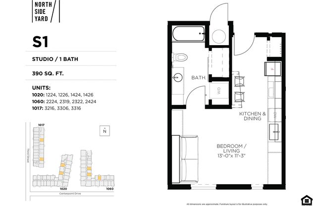 Studio, 1 bath, 389 sqft, $895, Unit 3306