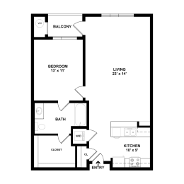 1 bed, 1 bath, 839 sqft, $2,530