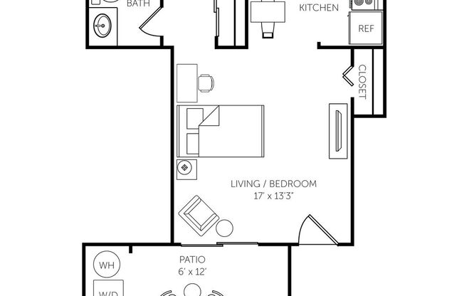 Studio, 1 bath, 455 sqft, $2,185