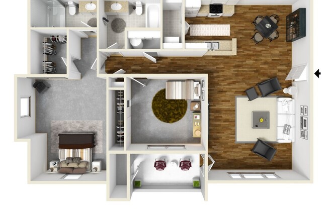 2 beds, 2 baths, 1,154 sqft, $1,749