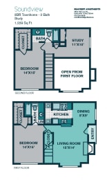 2 beds, 2 baths, 1,229 sqft, $2,050