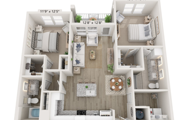 2 beds, 2 baths, 1,108 sqft, $1,995