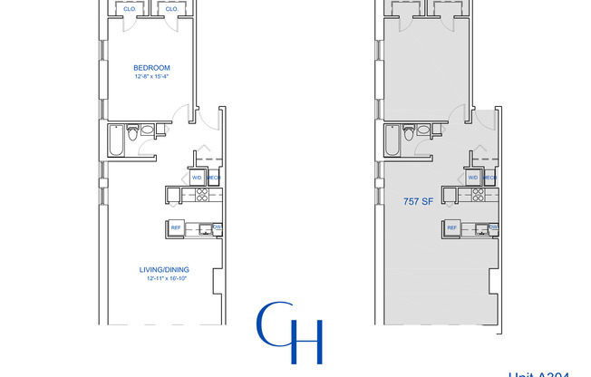 1 bed, 1 bath, 857 sqft, $2,057, Unit A-304