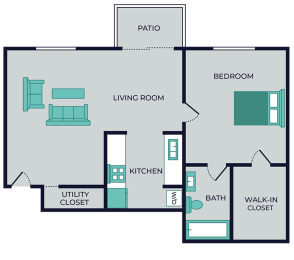 1 bed, 1 bath, 590 sqft, $815