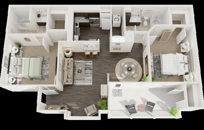 2 beds, 2 baths, 1,079 sqft, $1,847