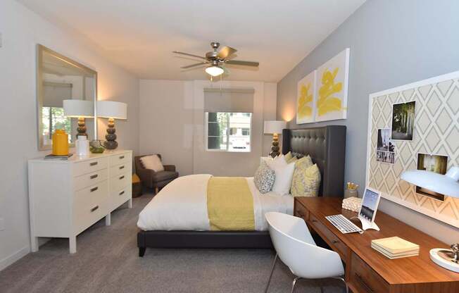 Bedroom with Desk and Chair