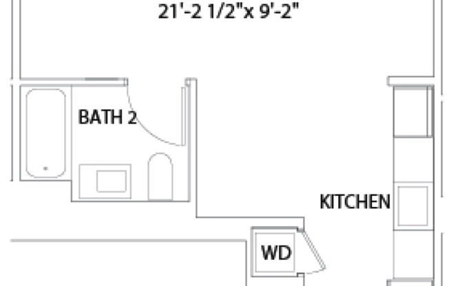 Studio, 1 bath, 494 sqft, $3,975, Unit W322