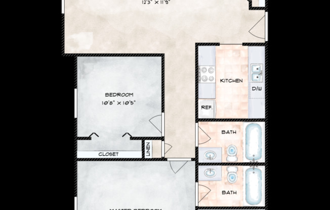 2 beds, 2 baths, 930 sqft, $1,455