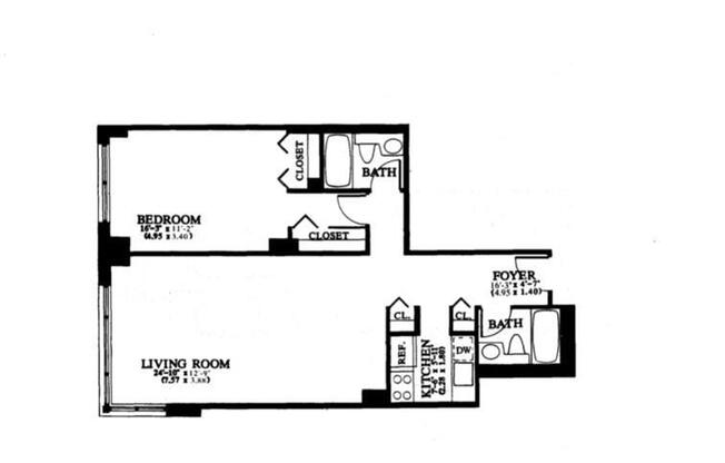 1 bed, 2 baths, 805 sqft, $4,500, Unit 6K