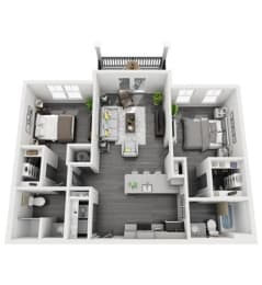 2 beds, 2 baths, 953 sqft, $1,871