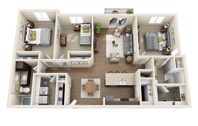 3 beds, 2 baths, 1,315 sqft, $1,585, Unit 301