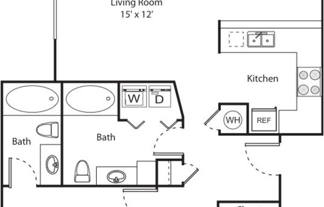 2 beds, 2 baths, 1,004 sqft, $1,815