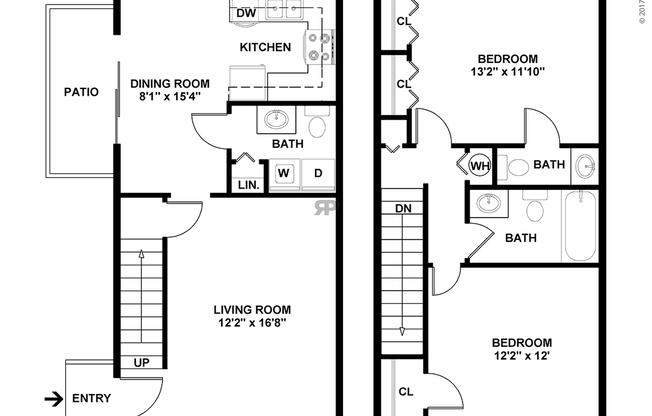2 beds, 1 bath, 1,018 sqft, $1,090