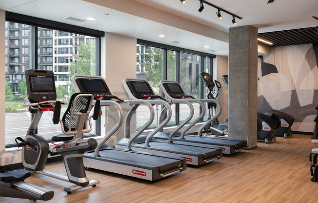 forte on the park apartments fitness center with cardio eqiupment