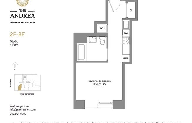 Studio, 1 bath, $4,115, Unit 7F