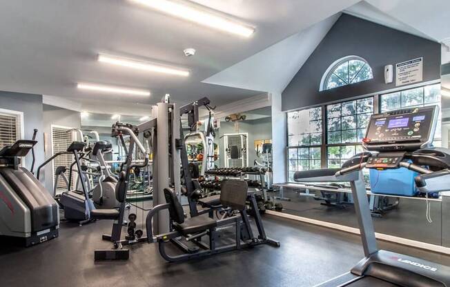 24 hour fitness center at The Heights Apartments