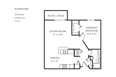 1 bed, 1 bath, 774 sqft, $1,495