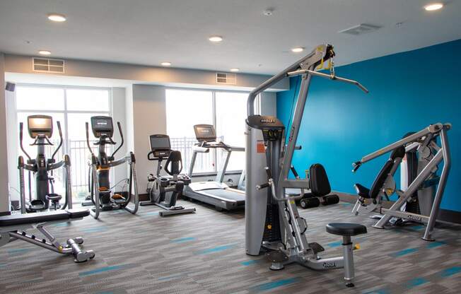 Fitness Center with updated equipment at The Edison at Avonlea, Minnesota, 55044