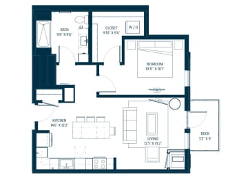 1 bed, 1 bath, 764 sqft, $2,015