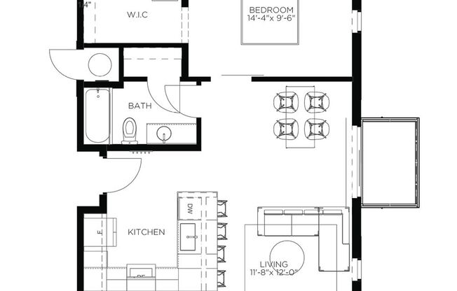 1 bed, 1 bath, 706 sqft, $1,450, Unit 2227