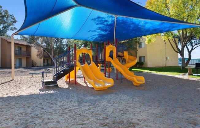 Community playground with suncover