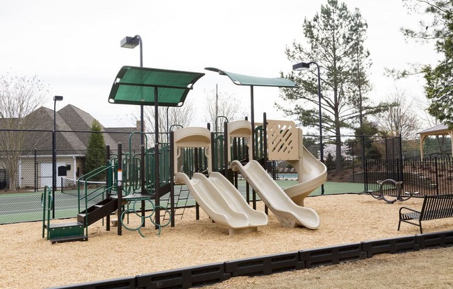 Playground with slides at Elme Marietta Apartments, Marietta, GA