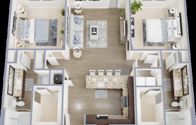 2 beds, 2 baths, 1,240 sqft, $1,905