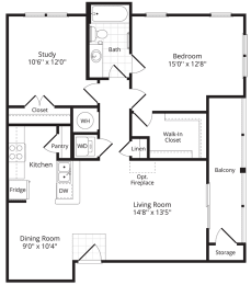 1 bed, 1 bath, 1,006 sqft, $1,655