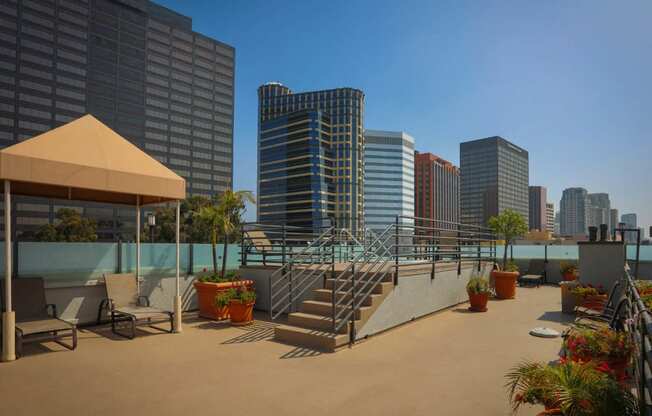 Poolside Sundecks at The Plaza Apartments, California