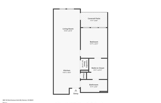 1 bed, 1 bath, $1,700, Unit # 402