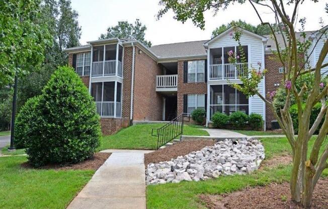 Walkway view  at Huntington Apartments, Morrisville, North Carolina