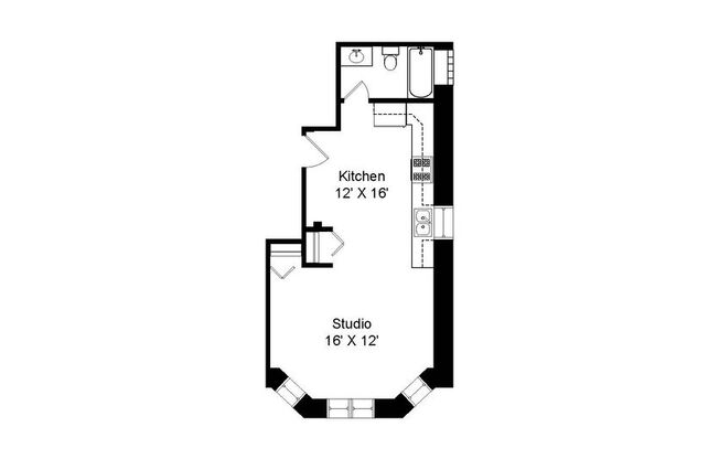 Studio, 1 bath, 515 sqft, $1,635, Unit 1022-3