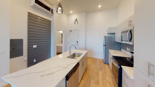 interior kitchen at SevenO2 Main Apartments, Utah