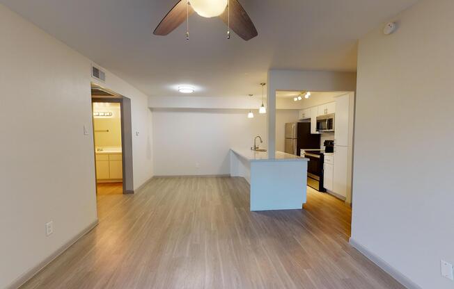 a room with a wood floor