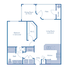 1 bed, 1 bath, 921 sqft, $1,359