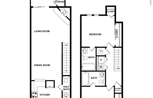 2 beds, 2.5 baths, 1,067 sqft, $2,088
