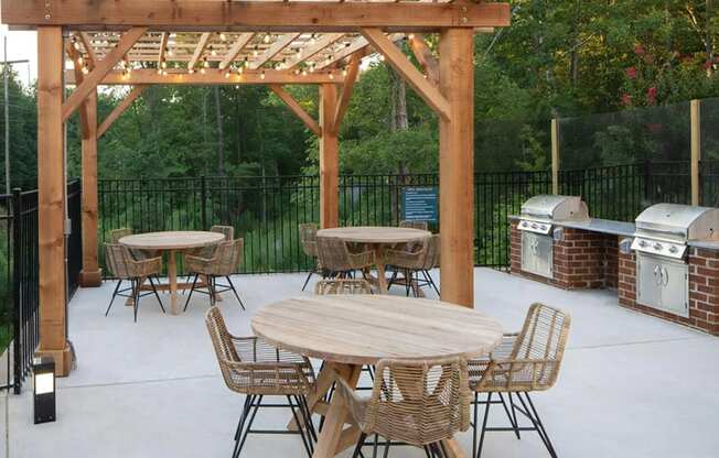 Poolside Dining with Seating and Grills