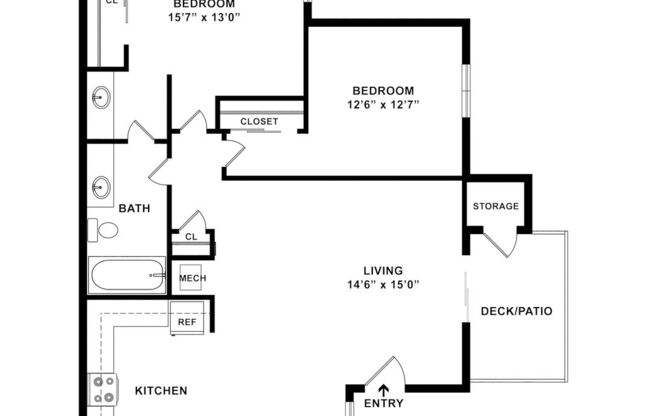 2 beds, 1 bath, 795 sqft, $2,599