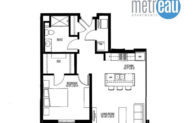 1 bed, 1 bath, 850 sqft, $1,540, Unit 412