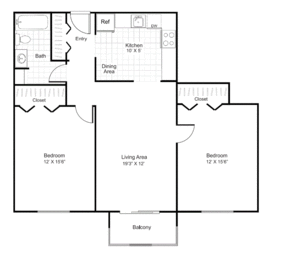 2 beds, 1 bath, 975 sqft, $2,135