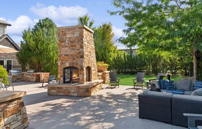 outdoor fireside retreat at Berkshire Aspen Grove apartments